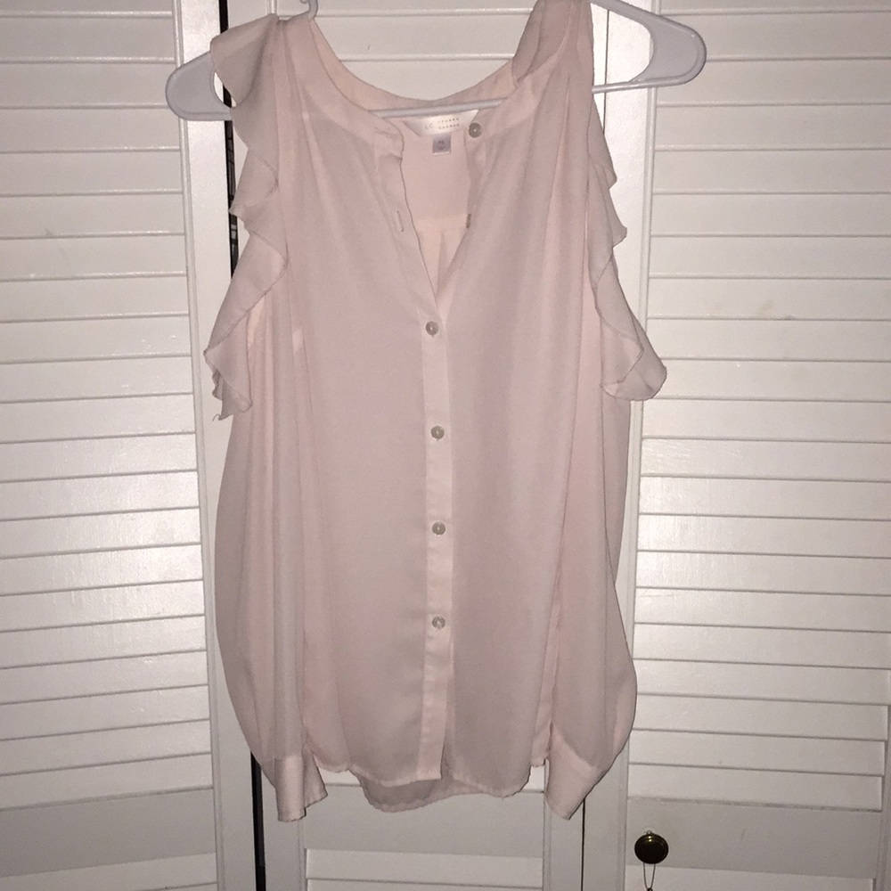 Light pink Off the shoulder sleeved tank